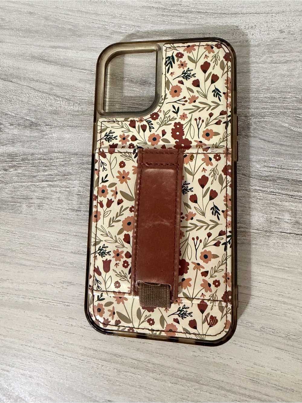 Walli Cases Harvest Fields IPhone 16 Plus Phone Case Floral Brown Wallet Card